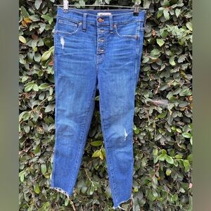 Madewell Distressed Blue Ankle Jeans